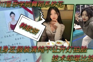 舞蹈生泄密四川音乐学院舞蹈系校花韩歆妍卖身还假装清纯不让开灯拍脸技术却堪比技师清晰对话