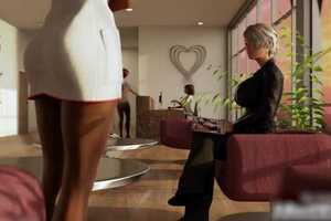 黑人护士在酷炫的 3D 动画中帮助她的双性人患者